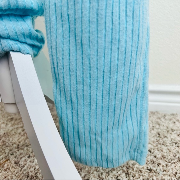 Fashion Nova Aqua Blue Ribbed Long Sleeve & Pants Set - Picture 6 of 14